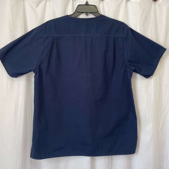 Carhartt Navy Blue V Neck Pocket Ripstop Yoke Scrub Top Size Small - Picture 9 of 9